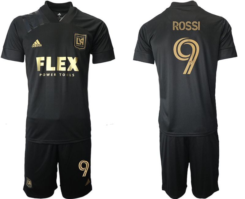 Men 2021-2022 Club Los Angeles FC home black #9 Adidas Soccer Jersey->customized soccer jersey->Custom Jersey